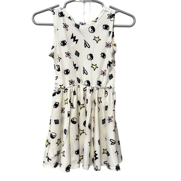 Dot Dot Smile 12/24M White Black Tank Dress Emoji Lightning Stars Flowers Eyes - Picture 4 of 4